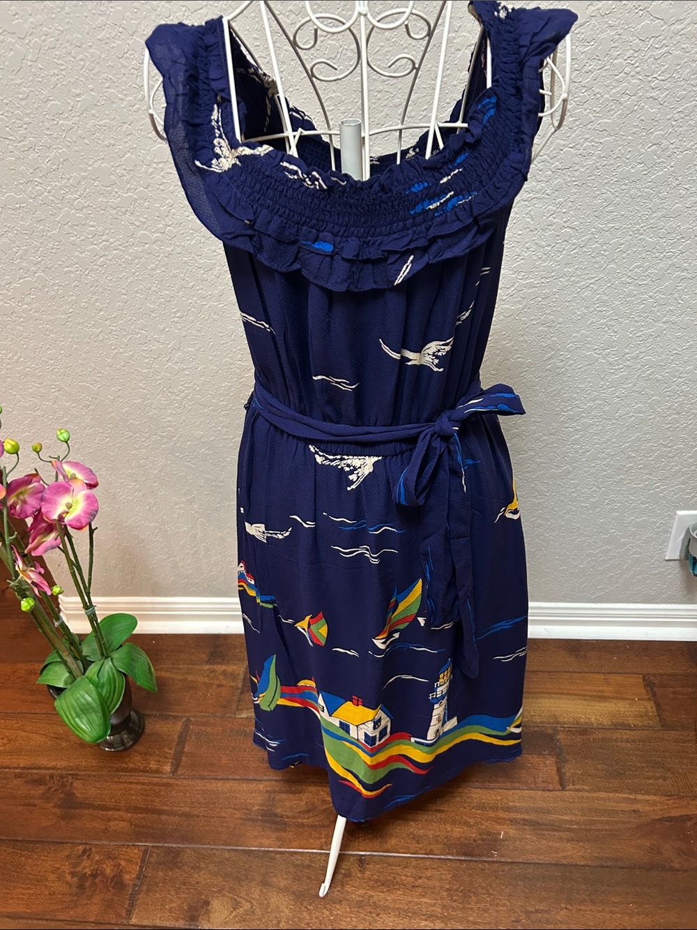 Navy Nautical Print Belted Sundress
By Antropologie